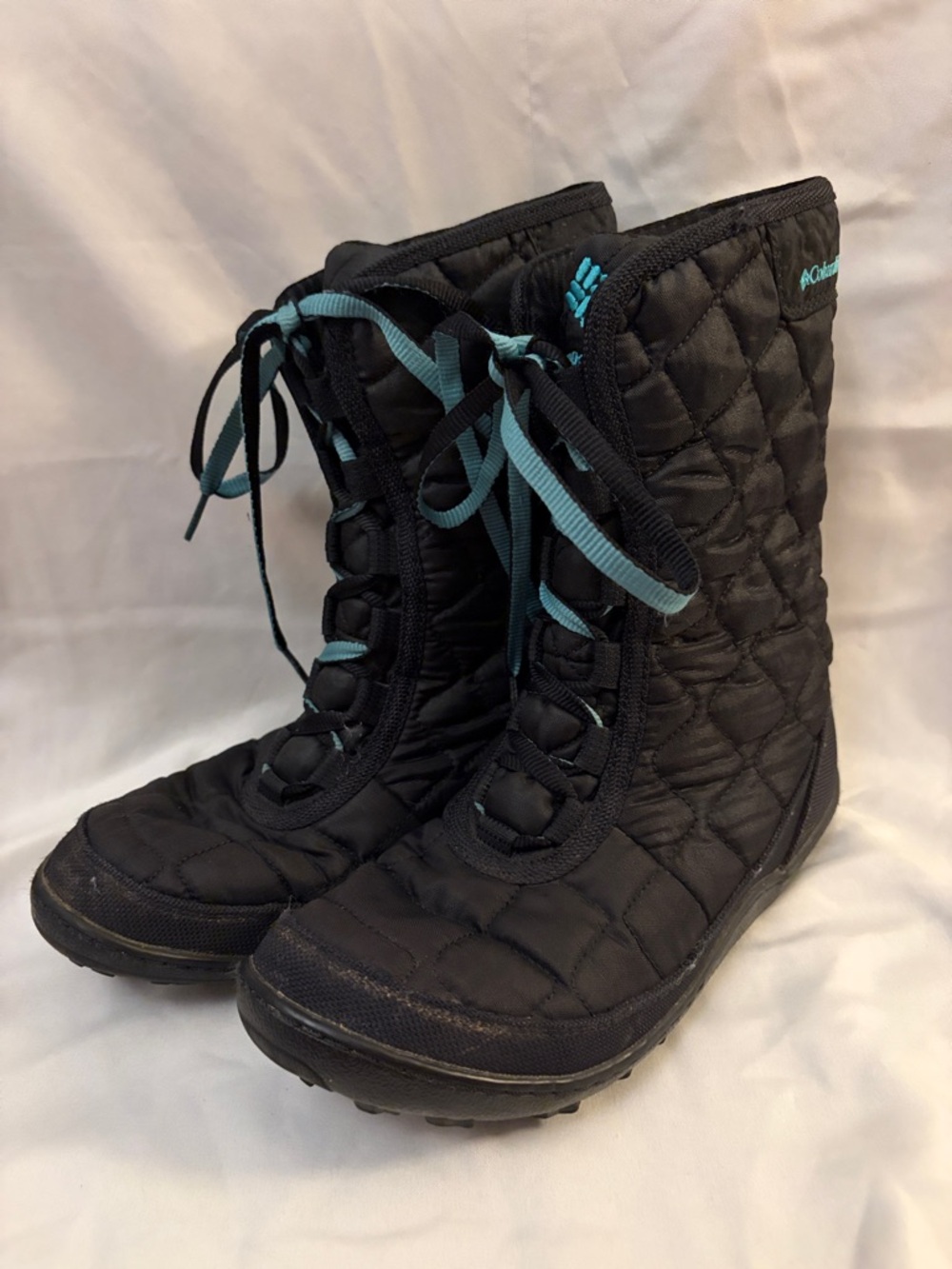 Columbia Black Omni-Grip Waterproof Quilted Lace-Up Winter Boots